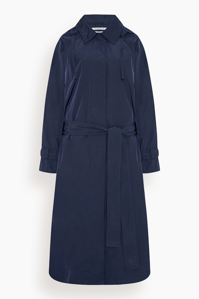 Another Tomorrow Recycled Nylon Trench in Navy – Hampden Clothing